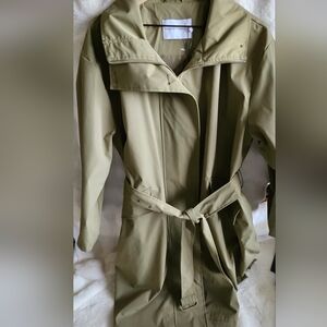 Rebecca Minkoff Olive Green Trench Coat with Tie Belt